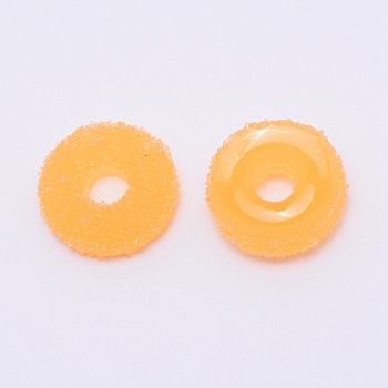 Opaque Resin Linking Rings, Imitation Donut, for DIY Accessories, Orange, 16x5.5mm, Inner Diameter: 5mm