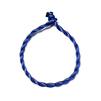 Nylon Rattail Satin Cord Bracelet Making, Blue, 190x3mm
