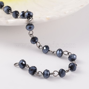 Handmade Glass Beaded Chains for Necklaces Bracelets Making(AJEW-JB00173)-2