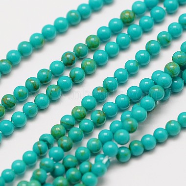 Brins de perles turquoises synthétiques importés(G-A130-2mm-L05-1)-2