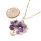 Natural Gemstone Chips Heart with Tree of Life Pendant Necklace(NJEW-JN03906)-7
