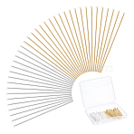 100Pcs 2 Colors Brass Flat Head Pins, Lead Free & Cadmium Free, Mixed Color, 22 Gauge, 30x0.6mm, Head: 2mm, 50pcs/color(KK-UN0003-99)