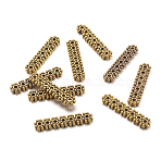 Tibetan Style Beads Spacers, Rectangle, Cadmium Free & Lead Free, 7-Hole, Antique Golden, 23x5x2mm, Hole: 1mm(TIBEB-S034-AG-LF)
