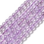 Natural Lavender Amethyst Beads Strands, Grade AA, Round, 8mm, Hole: 1mm, about 51pcs/strand, 15.16''(38.5cm)(G-E589-01B)