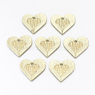 Rack Plating Alloy Pendants, Cadmium Free & Nickel Free & Lead Free, Heart, Light Gold, 28.5x32.5x2.5mm, Hole: 2.5mm(PALLOY-T077-33-NR)