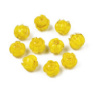 Handmade Lampwork Beads, Flower, Gold, 10~11x11.5~12.5mm, Hole: 1.2mm(LAMP-T016-11L)