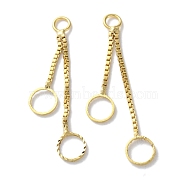 Brass Pendants, Cadmium Free & Lead Free, Round Ring Charms, Real 24K Gold Plated, 35x9x1mm, Hole: 3mm(KK-F880-13G)