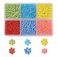 4302Pcs 6 Style 12/0 Round Glass Seed Beads, Opaque & Transparent Colours Luster, Mixed Color, 2~2.5x1.5~2mm, Hole: 0.8~1mm, 767Pcs/style(SEED-YW0001-89)