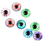Craft Glass Doll Eyes, Stuffed Toy Eyes, Half Round, Mixed Color, 12mm, about 20pcs/bag(DOLL-PW0001-069-B01)