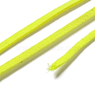 Eco-Friendly Faux Suede Cords, Faux Suede Lace, Yellow, 3x1.5mm, about 1.09 yards(1m)/strand(LW-S030-1060)