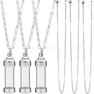 DIY Openable Wish Bottle Necklace Making Kit, Including Glass Pendants, Brass Cable Chains Necklaces, Platinum, 10Pcs/box(DIY-SC0023-96)