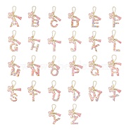 Resin Letter Cup Charms, Acrylic Butterfly & Faux Suede Tassel for Cup Hanging Ornament, Letter A~Z, 152.5~157mm, 26pcs/set(HJEW-JM02070)