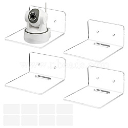 Transparent Acrylic Wall Mounted Display Stands, Floating Wall Shelf, with Stickers, for Webcams Display, Clear, Stand: 8.7x8x4.5cm(ODIS-WH0025-84)