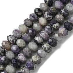 Natural Sugilite Beads Strands, Faceted, Rondelle, 8~8.5x5.5~6.5mm, Hole: 0.9mm, about 67pcs/strand, 15.94''(40.5cm)(G-A092-G05-04)