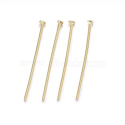 304 Stainless Steel Flat Head Pins, Golden, 20.5x0.6mm, Head: 1.5mm(STAS-F174-09G-B)