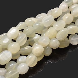 Nuggets Natural White Moonstone Beads Strands, Tumbled Stone, 9~12x8~13x5~7mm, Hole: 1mm, about 15.3 inch~15.7 inch(X-G-J336-11)