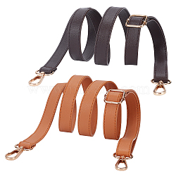 WADORN 2Pcs 2 Colors PU Imitation Leather Adjustable Bag Straps, with Alloy Swivel Snap Clasps, for Crossbody Bag, Mixed Color, 130cm, 1pc/color(DIY-WR0003-13B)