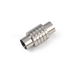 304 Stainless Steel Magnetic Clasps Hand Polished, Column, Stainless Steel Color, 20.5x9.5mm, Hole: 6.5mm(STAS-C127-16P)