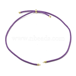 Nylon Cords Necklace Making, with Golden Brass Findings, Long-Lasting Plated, Medium Purple, 22~22.8 inch(56~58cm), Hole: 1.7mm(AJEW-P116-03G-08)