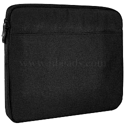 Canvas with Polycotton Carry Case Bags, Rectangle, Black, 340x235x17.5mm(ABAG-WH20005-05B)