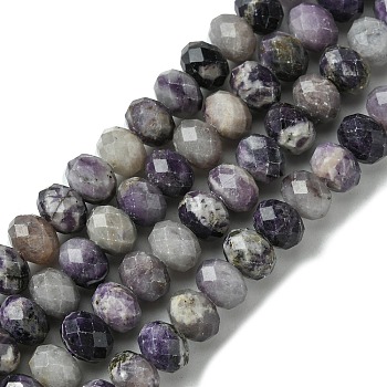 Natural Sugilite Beads Strands, Faceted, Rondelle, 8~8.5x5.5~6.5mm, Hole: 0.9mm, about 67pcs/strand, 15.94''(40.5cm)
