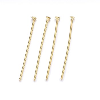 304 Stainless Steel Flat Head Pins, Golden, 20.5x0.6mm, Head: 1.5mm