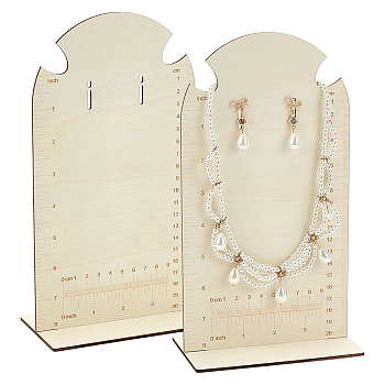 Wooden Earring Display Stands, Floral White, 13.5x7.95x25cm