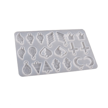 DIY Silicone Pendant Molds, Resin Casting Molds, for UV Resin, Epoxy Resin Jewelry Making, Cross/Leaf, Moon Pattern, 80x126x4mm