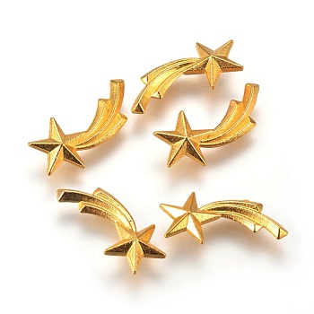 Zinc Alloy Cabochons, for DIY Crystal Epoxy Resin Material Filling, Star/Meteor, Golden, 16x8x3mm