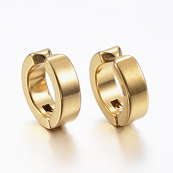Ion Plating(IP) 304 Stainless Steel Clip-on Earrings, Hypoallergenic Earrings, Golden, 13x4mm