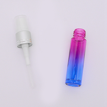 Empty Portable Matte Glass Spray Bottles, Fine Mist Atomizer, Platinum Aluminium Oxide Spary Head with Plastic Dust Cap, Refillable Bottle, Purple, 20x97mm, Capacity: 10ml(0.34 fl. oz)