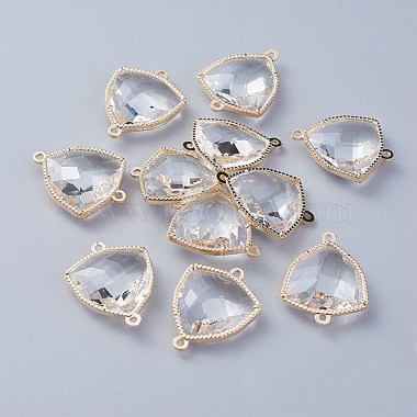 Light Gold Clear Triangle Glass Links