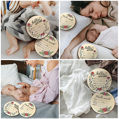 2Pcs 2 Style Single-face Printed Wooden Baby Photo Props(DJEW-WH0600-004)-4