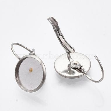 Flat Round Tray Smooth Surface 304 Stainless Steel Leverback Earring Findings(X-STAS-R065-66)-2