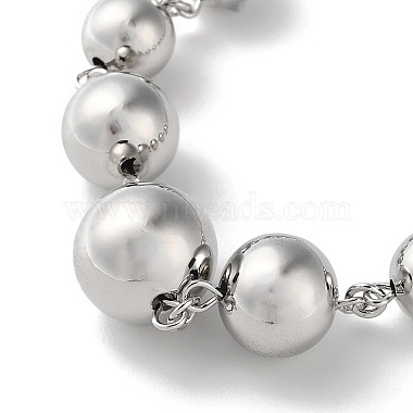 Colliers de perles gradués en laiton plaqué sur crémaillère et bracelets à chaîne à maillons ronds(SJEW-H066-01P)-3