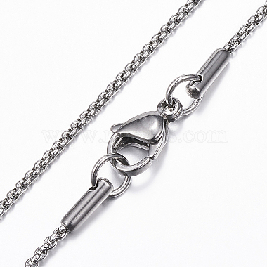 Collier en acier inoxydable anti-ternissement 304 pour hommes et femmes(NJEW-E087-03P-B)-2