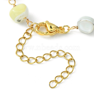 Natural Shell Nugget Beaded Chain Bracelets(BJEW-JB09462-02)-4