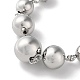 Colliers de perles gradués en laiton plaqué sur crémaillère et bracelets à chaîne à maillons ronds(SJEW-H066-01P)-3