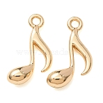 Alloy Pendants, Musical Note Charms, Rack Plating, Long-Lasting Plated, Lead Free & Cadmium Free, Golden, 19.5x11x4.5mm, Hole: 1.8mm(AL-CBAB7DD-10G)