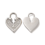 Non-Tarnish 304 Stainless Steel Pendant Rhinestone Settings, Heart Lock, Stainless Steel Color, Fit For 1mm Rhinestone, 18.5x14x2.3mm, Hole: 4x8mm(STAS-F284-28P)