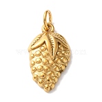 304 Stainless Steel Pendants, Strawberry Charms, Golden, 22x12.5x4mm, Hole: 4mm(STAS-A152-11G)