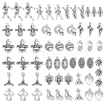 120Pcs 20 Styles Sports Theme Tibetan Style Alloy Pendants, Antique Silver, Mixed Shapes, 11~30x7~20x2~6mm, Hole: 1.2~2.5mm, 6pcs/style(TIBEP-ME0001-07)