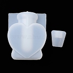 Drift Bottle DIY Silicone Mold, Resin Casting Molds, for UV Resin, Epoxy Resin Craft Making, White, Heart, 52x43x22mm, Inner Diameter: 11x25mm(DIY-TAC0032-02D)