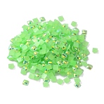 Opaque Resin Cabochons, Faceted, for Mobile Phone Shell, Nail, Jewerly Making, Square, Light Green, 4x4x1.5mm, about 3000pcs/bag(DIY-WH0326-60G)