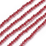 Transparent Glass Beads Strands, Faceted, Round, Dark Red, 2mm, Hole: 0.5mm, about 158pcs/strand, 14 inch(GLAA-F094-A04)