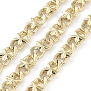 Rack Plating Brass Curb Chains, Long-Lasting Plated, Soldered, with Spool, Lead Free & Cadmium Free, Real 18K Gold Plated, Link: 14x6.5x3mm(CHC-F018-09G-03)