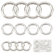 24Pcs 3 Styles Zinc Alloy Spring Gate Rings, O Rings, Platinum, 20~35x3.5~4mm, about 8pcs/style(PALLOY-SC0004-17)