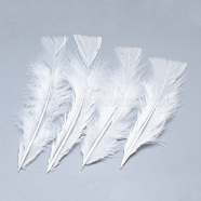 Turkey Feather Costume Accessories, Dyed, White, 135~160x30~55x1.5~2mm(X-FIND-T013-02N)