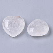Natural Quartz Crystal Heart Love Stone, Pocket Palm Stone for Reiki Balancing, 30x30.5x12.5mm(G-R461-06J)