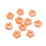 Resin Bead Frames, for Earrings Jewelry Accessories, Flower, Light Salmon, 14x14.5x3.5mm, Hole: 1.6mm(RESI-WH0076-85D)